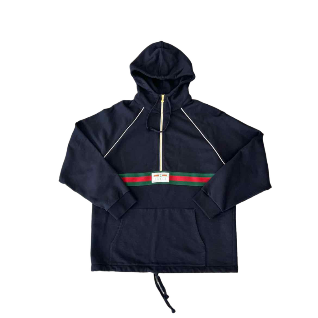 Gucci Hoodie "HALF ZIP" Black Used Size L