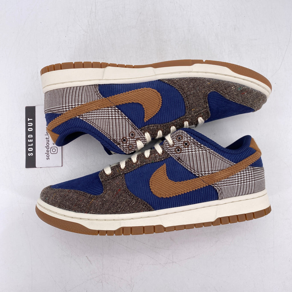 Nike Dunk Low PRM "Tweed Midnight Navy Corduroy" 2023 Used Size 9.5