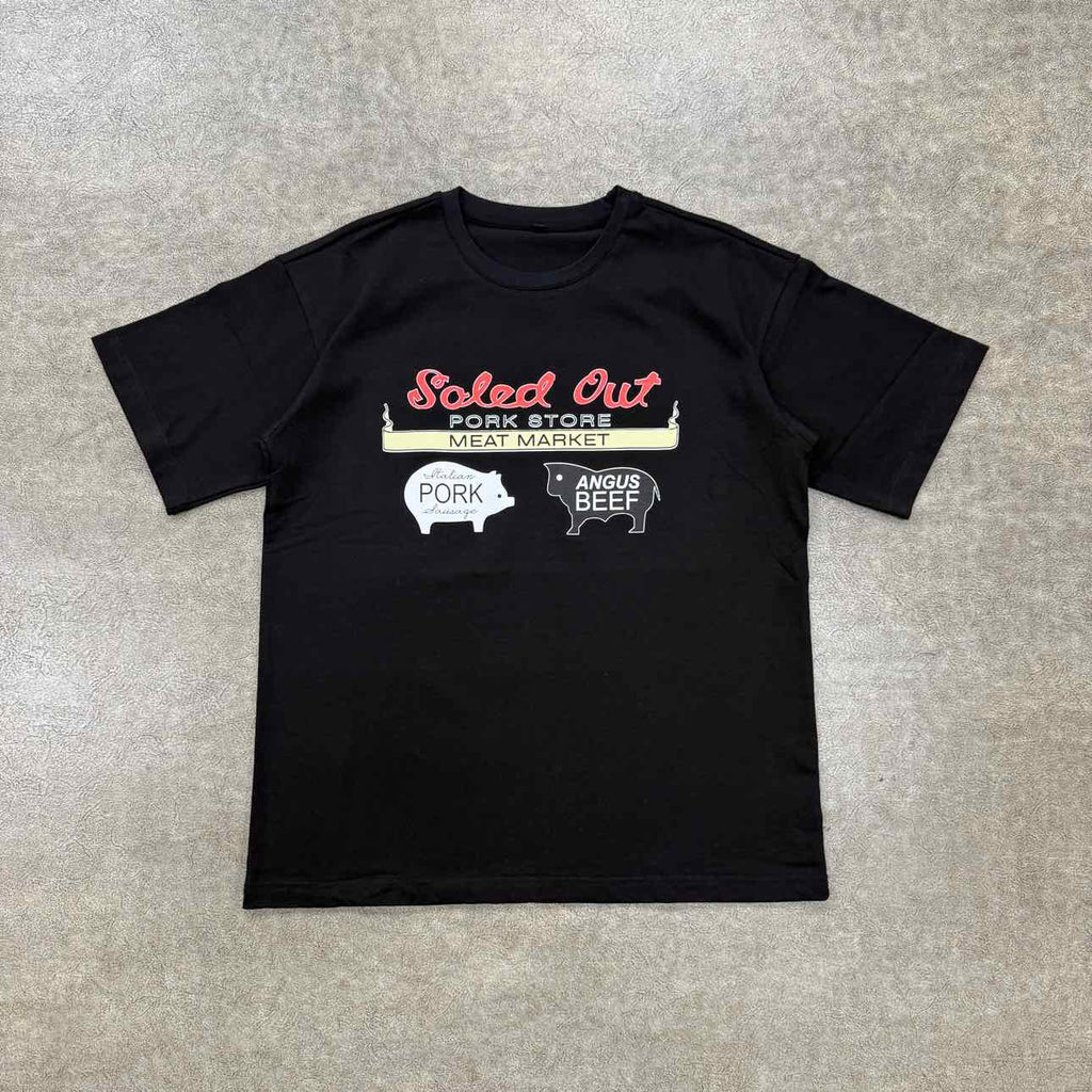 Soled Out T-Shirt "MEAT STORE" Black New Size M