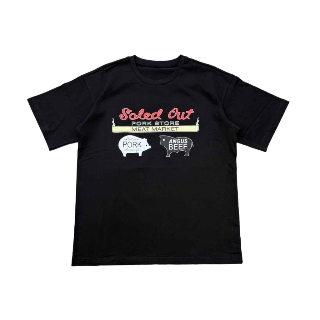 Soled Out T-Shirt "MEAT STORE" Black New Size M