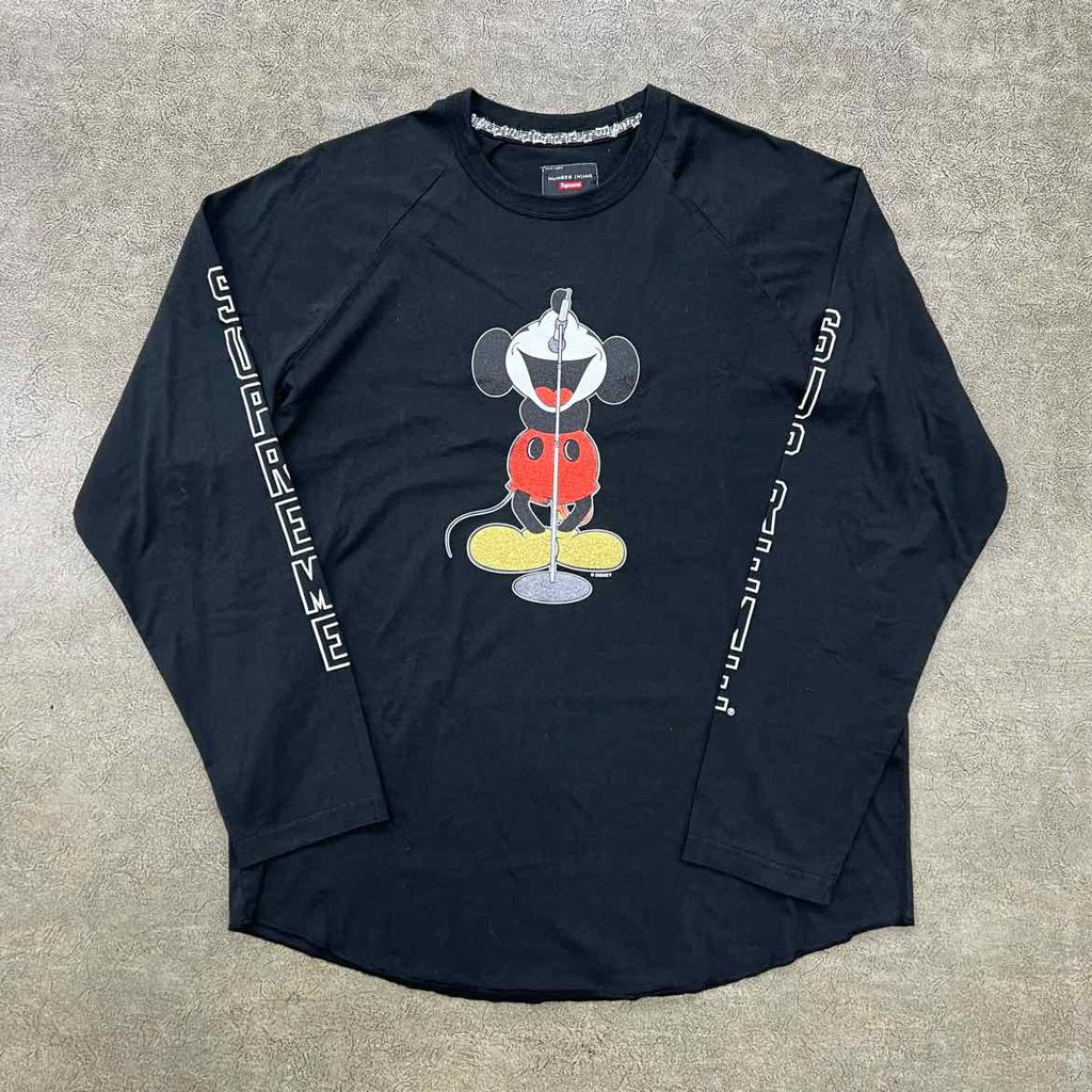 Supreme Long Sleeve "NUMBER (N)INE MICKEY" Black New Size XL