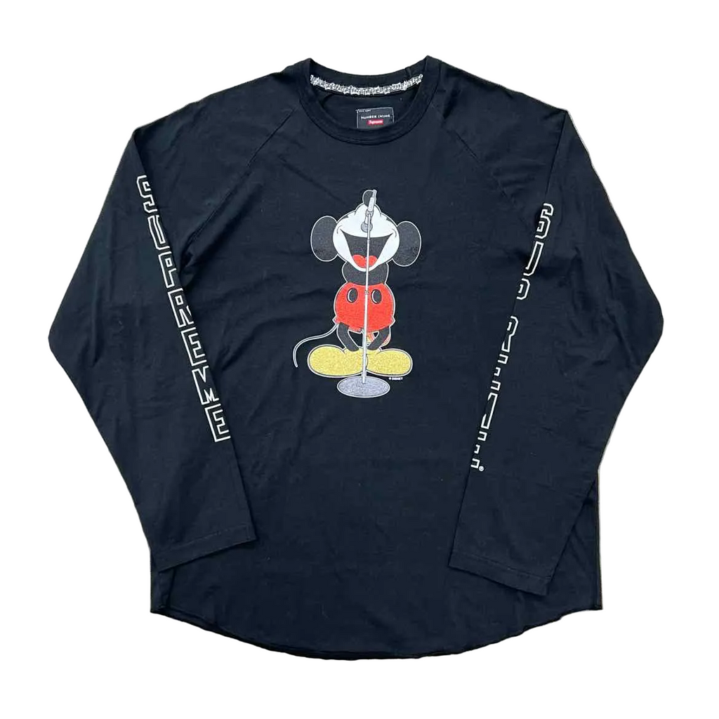 Supreme Long Sleeve "NUMBER (N)INE MICKEY" Black New Size XL