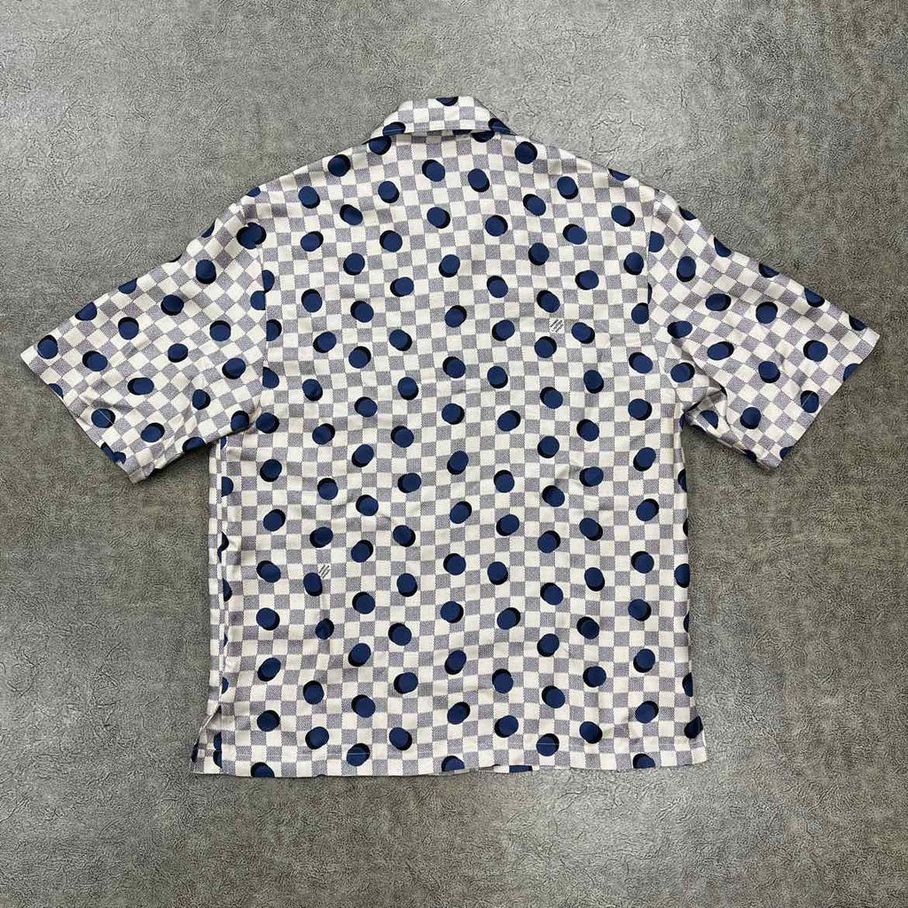 Louis Vuitton Button Up "DAMIER" White New Size S