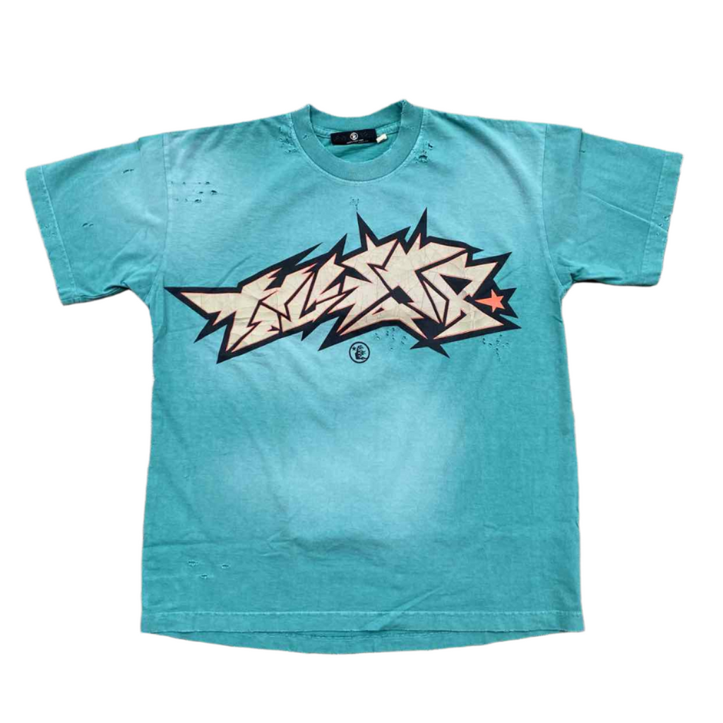Hellstar T-Shirt "CRACKED" Blue New Size M