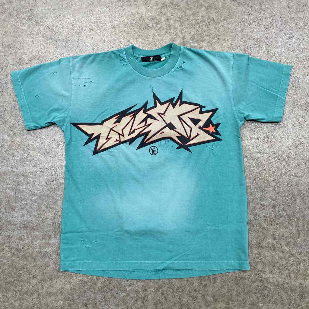 Hellstar T-Shirt "CRACKED" Blue New Size M