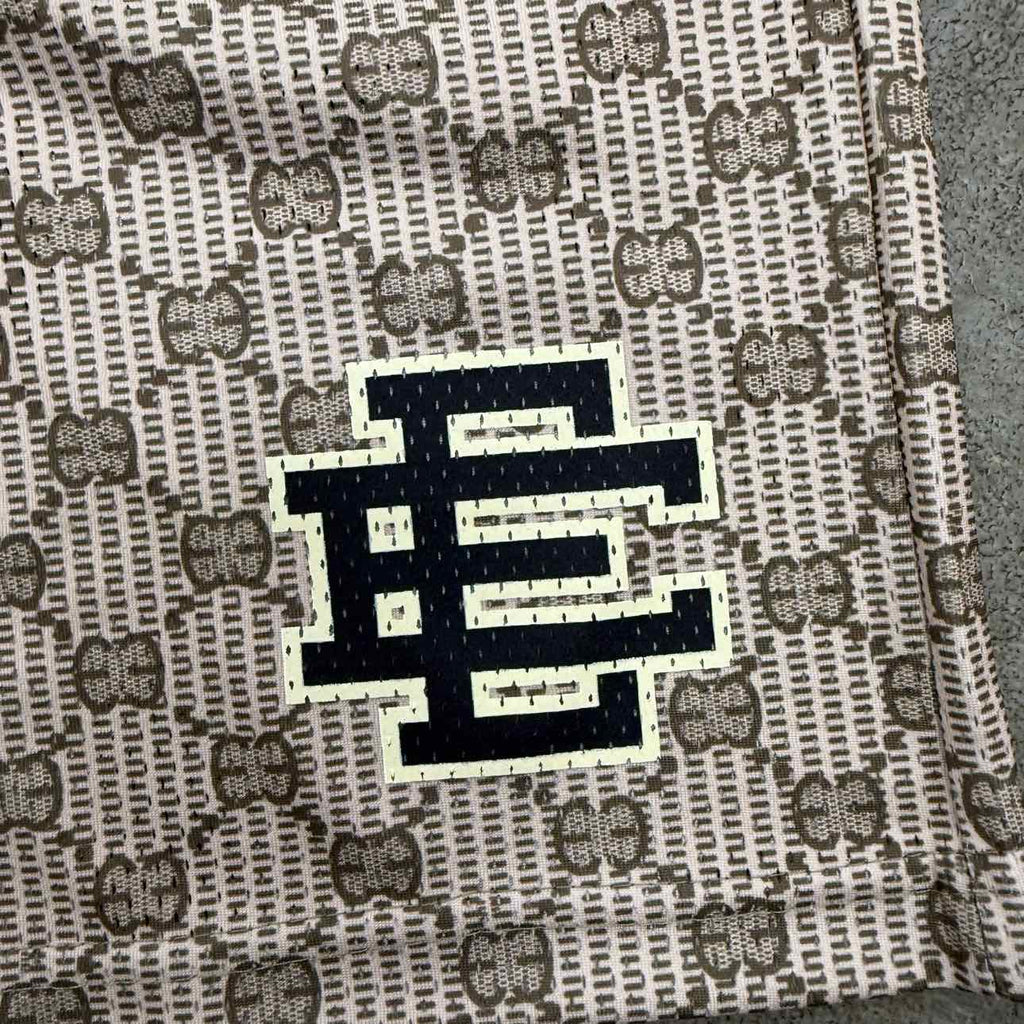 Eric Emanuel Mesh Shorts "EE MONO BAGGY" Beige New Size XL