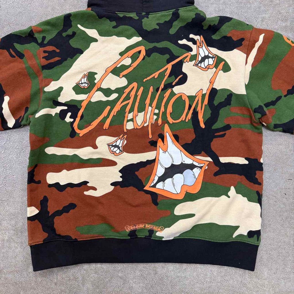 Chrome Hearts Hoodie "MATTY BOY CAUTION" Camo Used Size XL