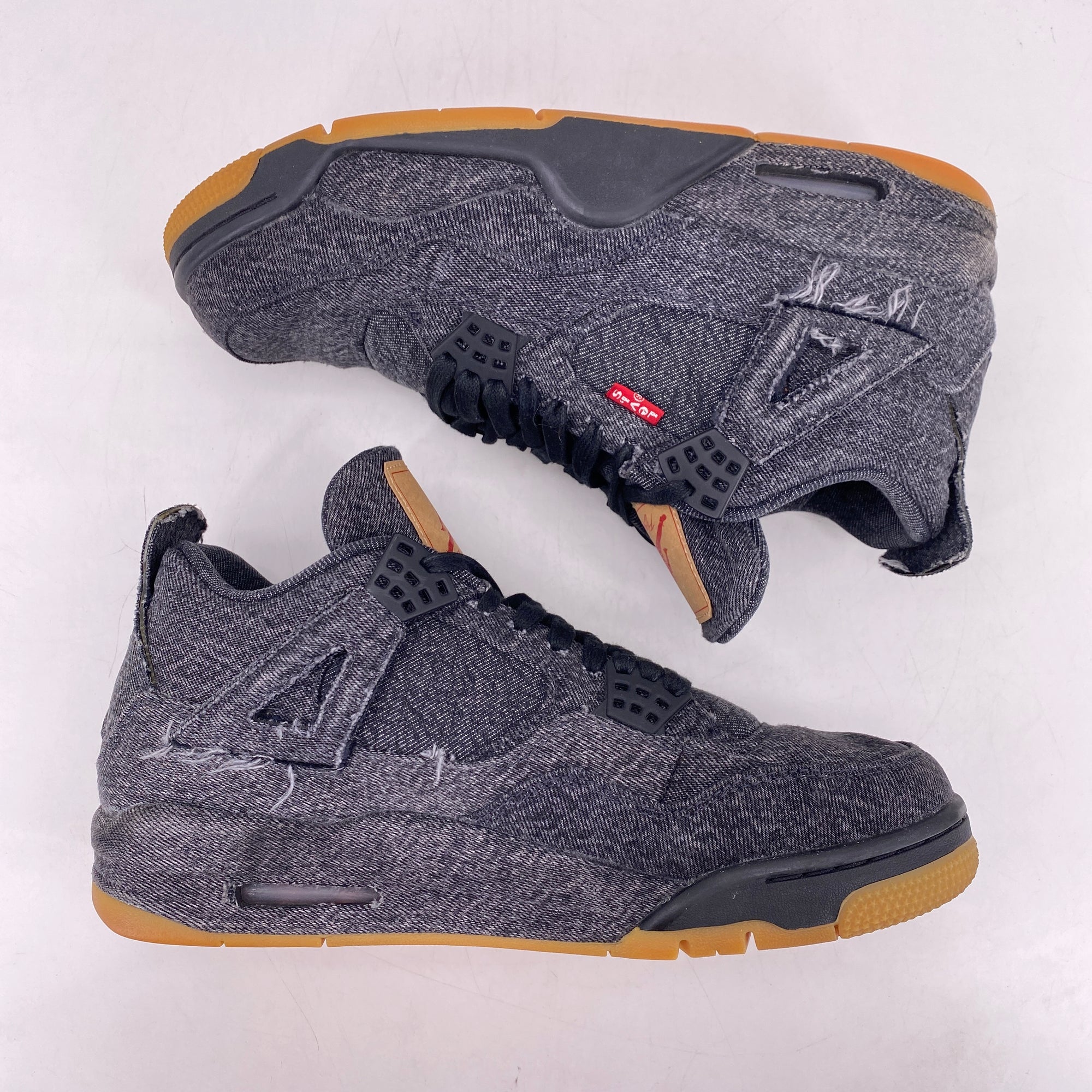 Air Jordan 4 Retro &quot;Levis Black Denim&quot; 2018 Used Size 9.5