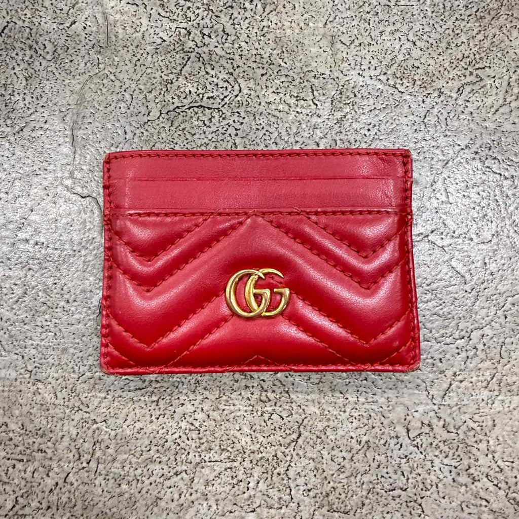 Gucci Card Holder "GG MARMONT" Used Red Size OS