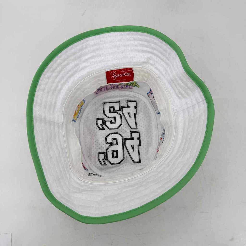 Supreme Bucket Hat "PLAYOFFS" 2025 New White Size M/L