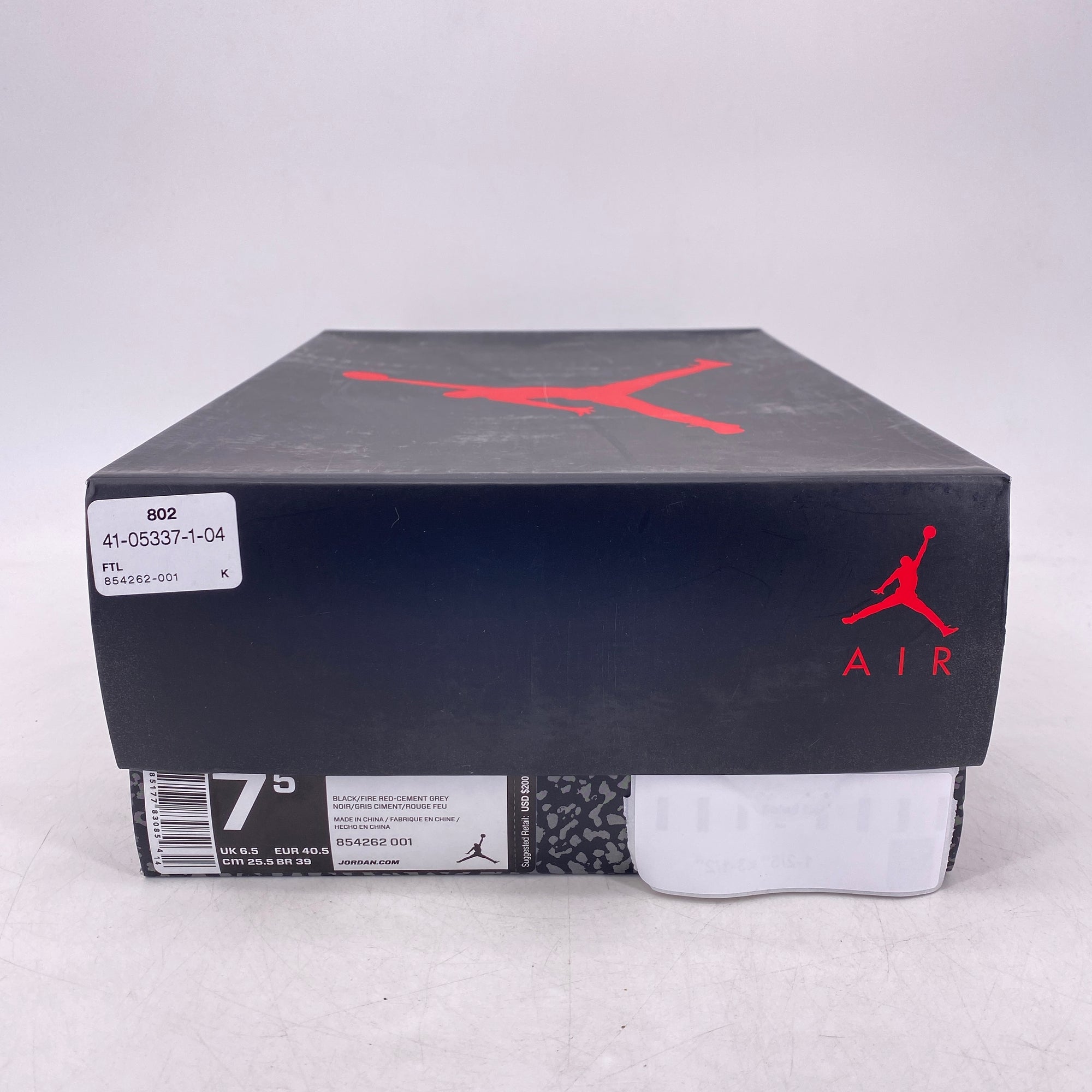 Air Jordan 3 Retro &quot;Black Cement&quot; 2018 New (Cond) Size 7.5