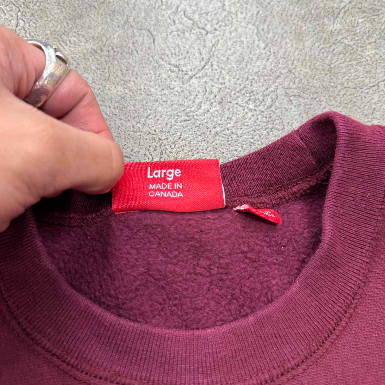Supreme Crewneck Sweater &quot;BRUSH SCRIPT&quot; Maroon Used Size L