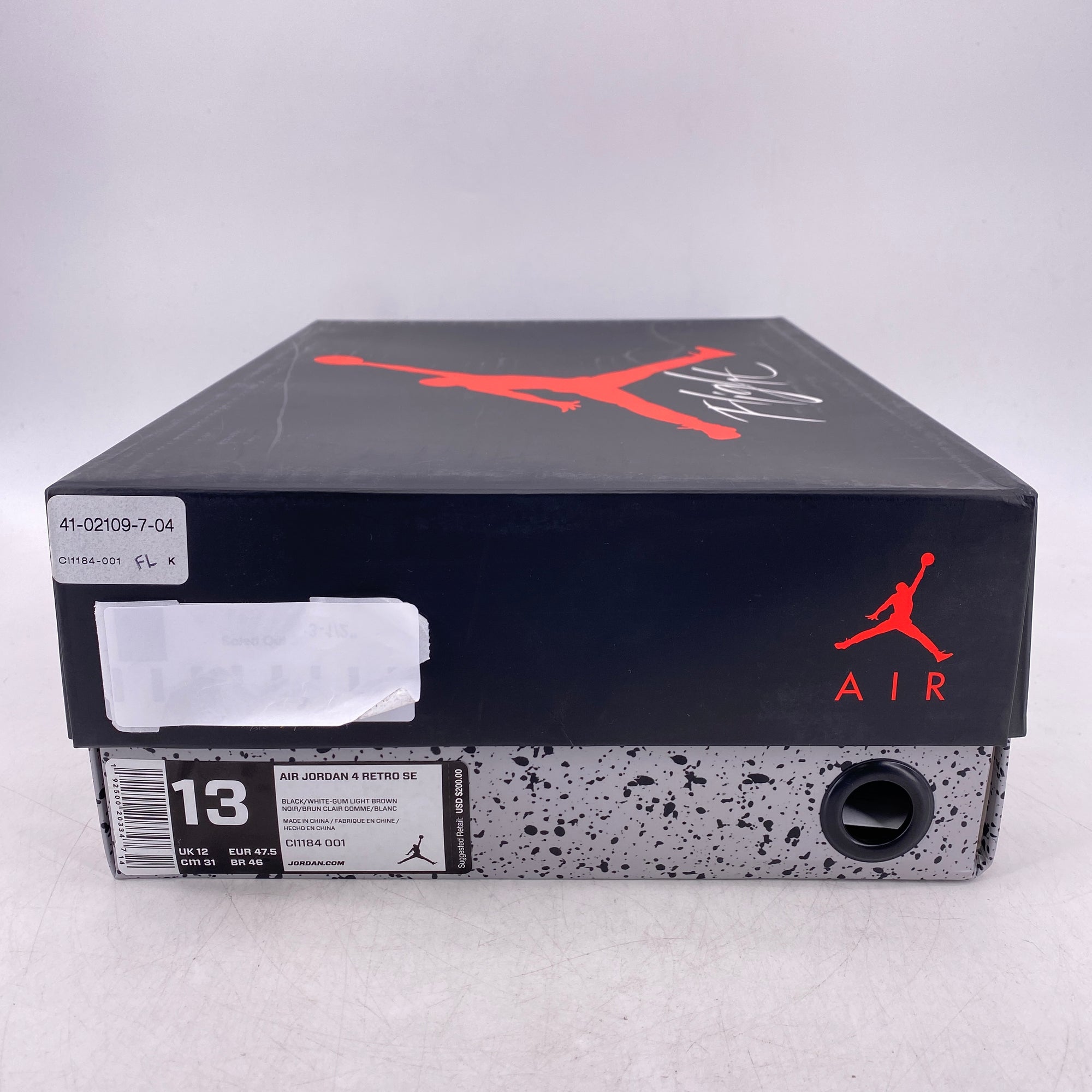 Air Jordan 4 Retro &quot;Laser Black Gum&quot; 2019 New Size 13