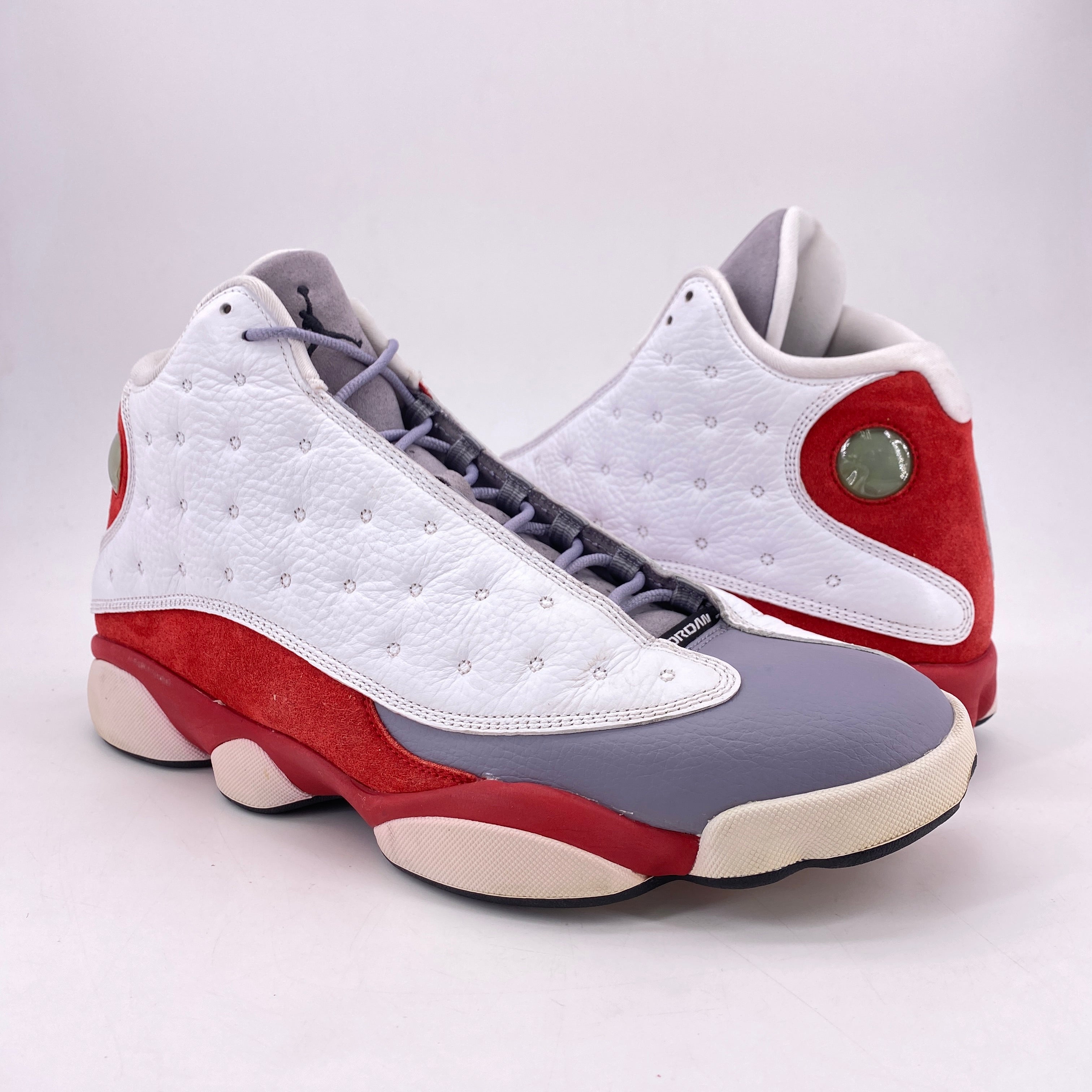 5Y Jordan 13s Red and hot White Grey Toes 2014