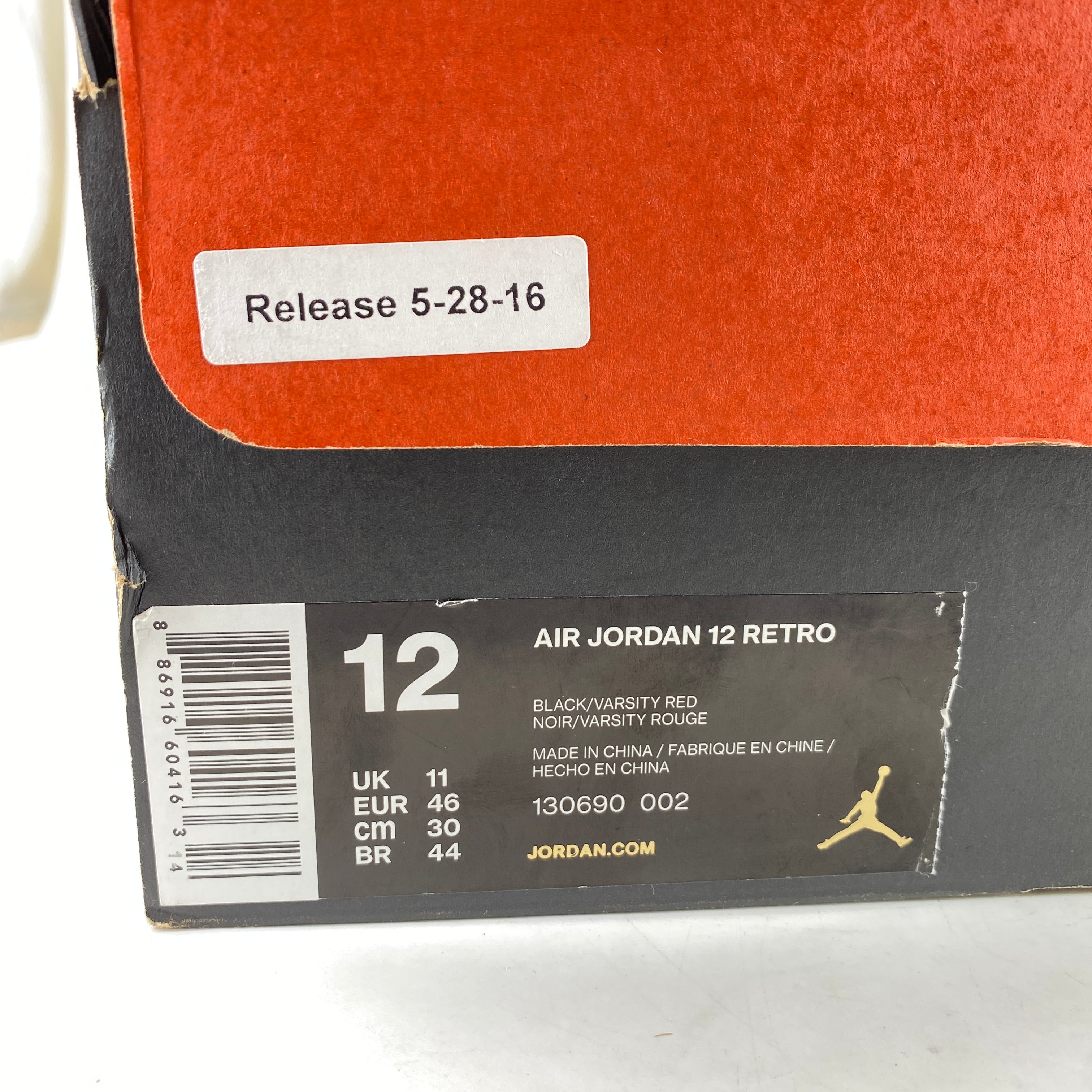 Air Jordan 12 Retro &quot;Flu Game&quot; 2016 New Size 12