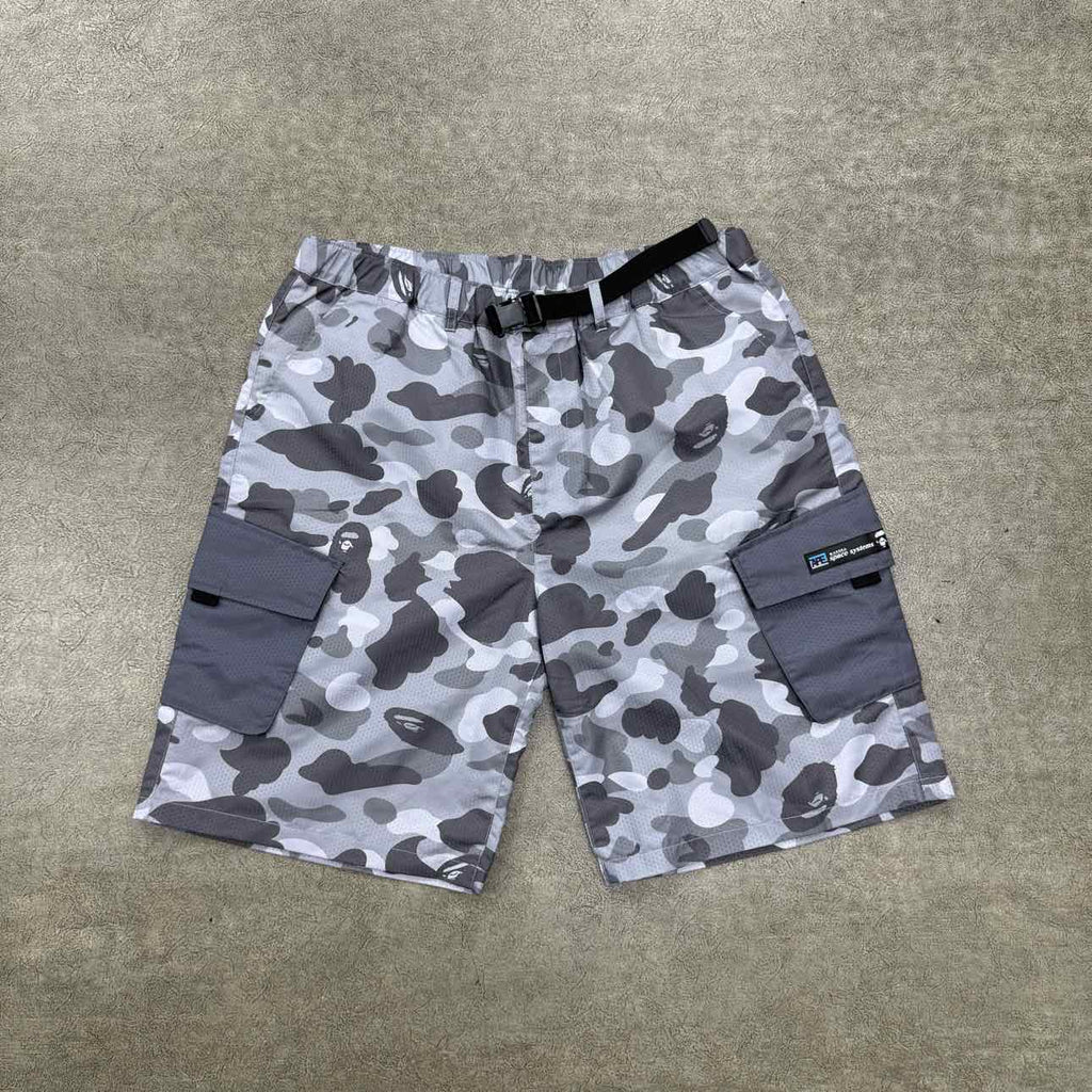 Bape Shorts "SPACE SYSTEMS" Grey Camo New Size XL