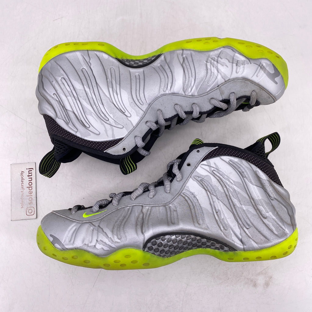 Nike Air Foamposite One "Silver Volt Camo" 2014 Used Size 9.5