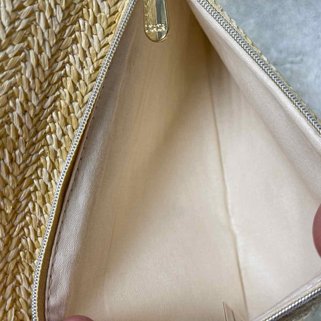 Dior Pouch "RAFFIA" Used Beige Size OS
