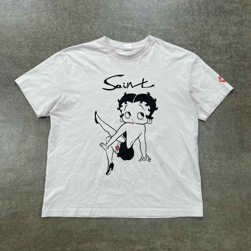 Saint Michael T-Shirt "BETTY BOOP" Cream Used Size XL