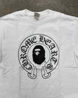 Bape T-Shirt "BAPE X CHROME HEARTS" White Used Size L