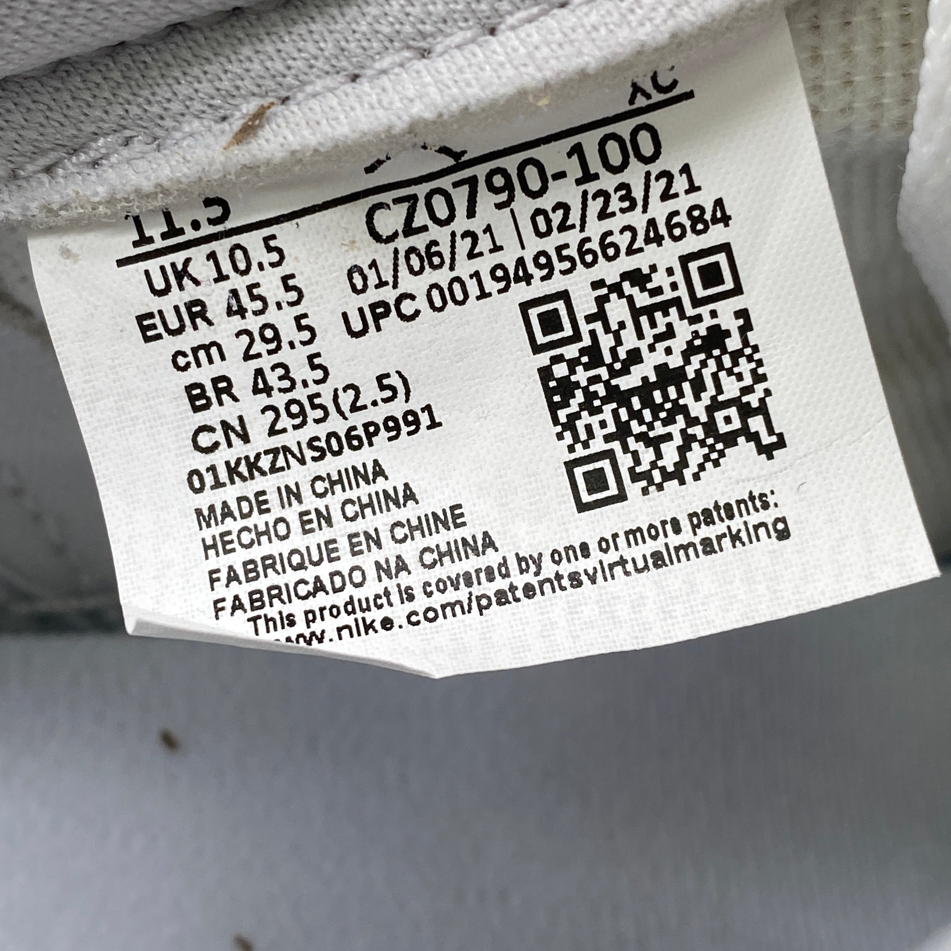 Air Jordan 1 Retro Low &quot;Neutral Grey&quot; 2021 New (Cond) Size 11.5