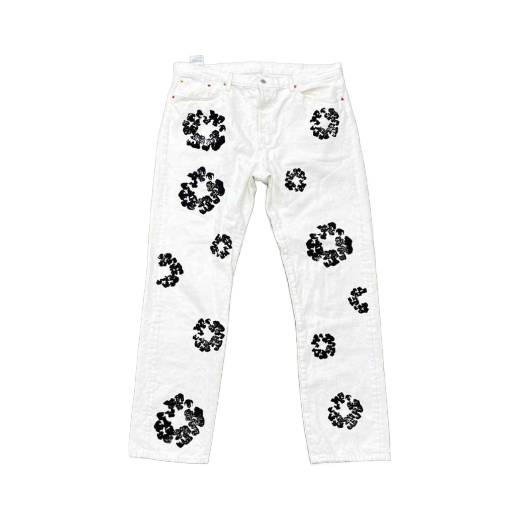 Denim Tears Jeans "COTTON WREATH" White Used Size 40