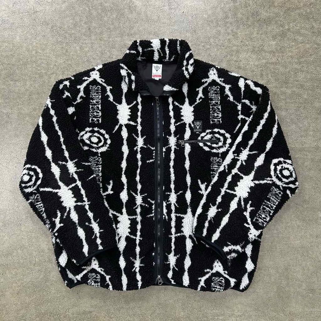 Supreme Fleece Jacket "SOUTHW WEST8" Black Used Size XL