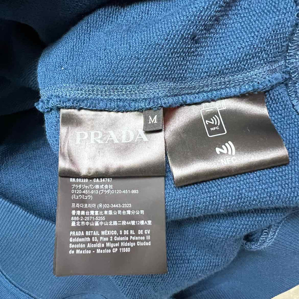 Prada Hoodie "LOGO" Blue Used Size M
