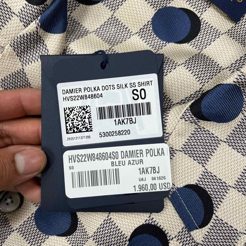 Louis Vuitton Button Up "DAMIER" White New Size S
