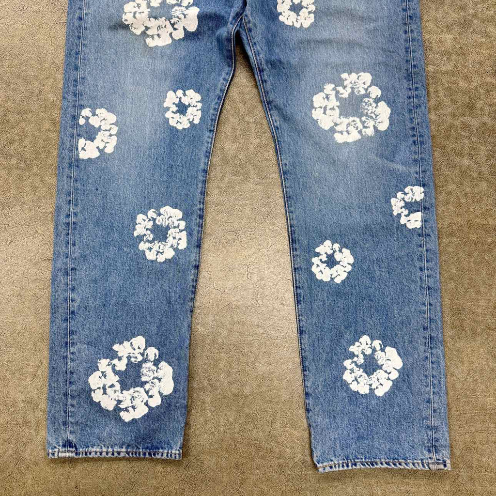 Denim Tears Jeans "COTTON WREATH" Blue Used Size 42