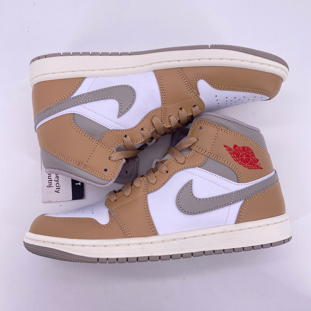 Air Jordan 1 Mid "Rattan White College Grey" 2025 New Size 8.5