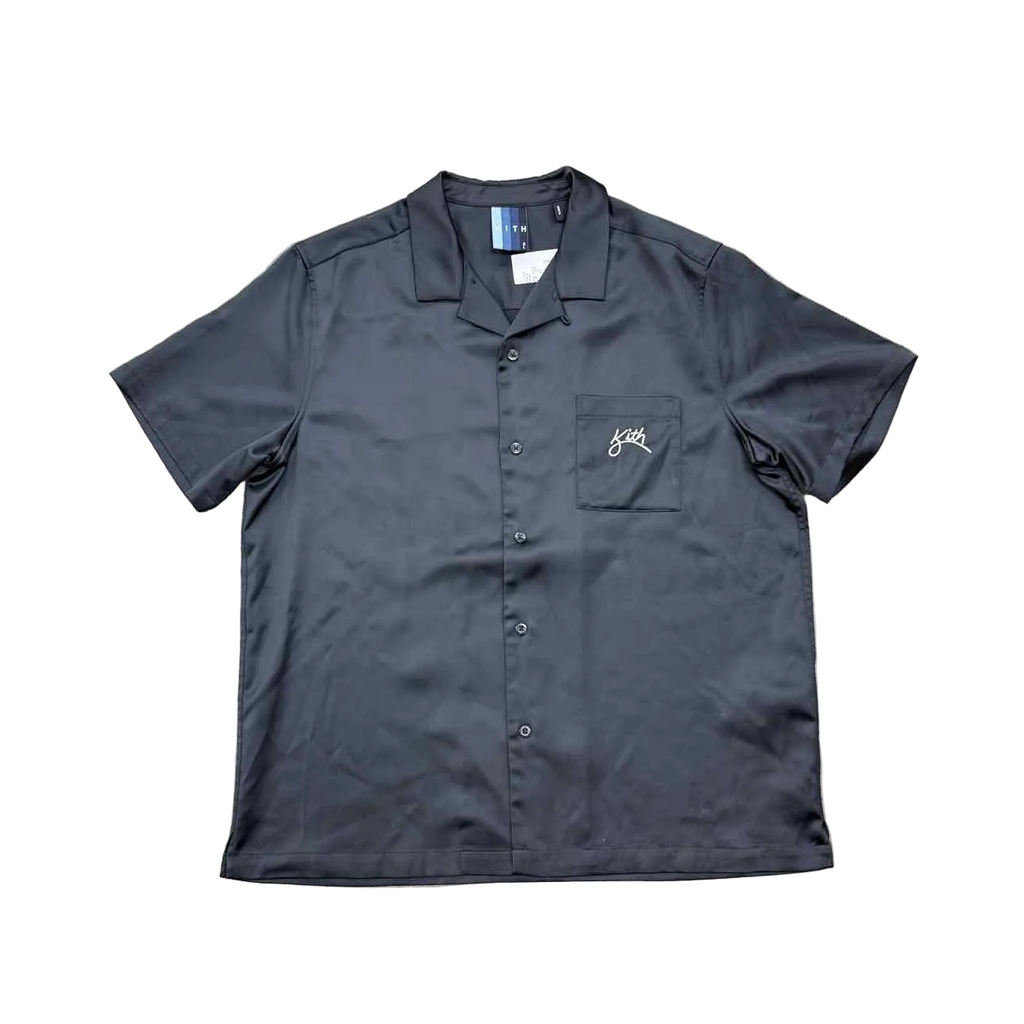 Kith Button Up "SATIN" Black Used Size XL