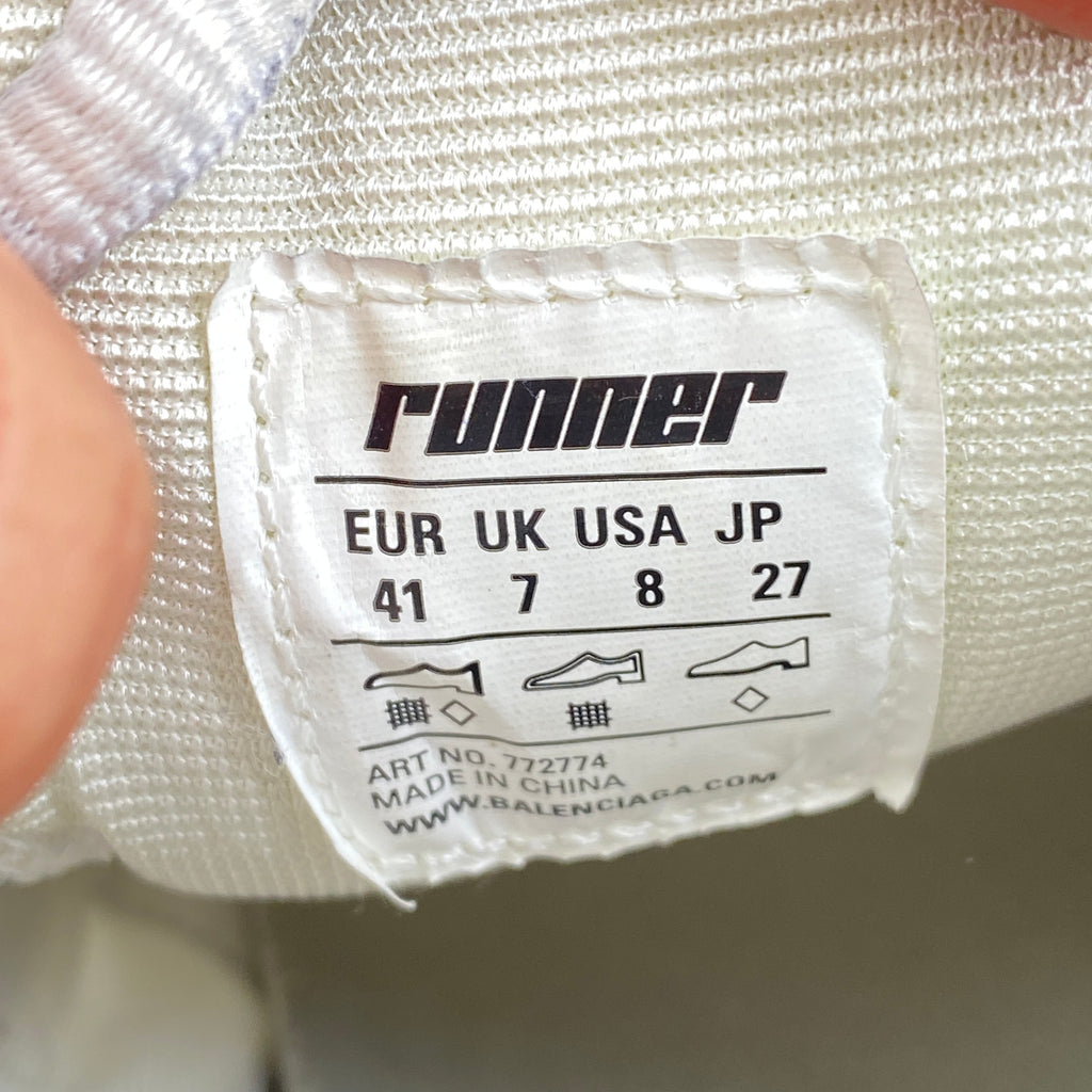 Balenciaga Runner "White Black"  Used Size 8