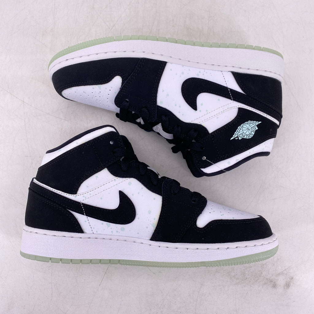 Air Jordan (GS) 1 Mid "White Black Teal" 2019 New Size 5.5Y