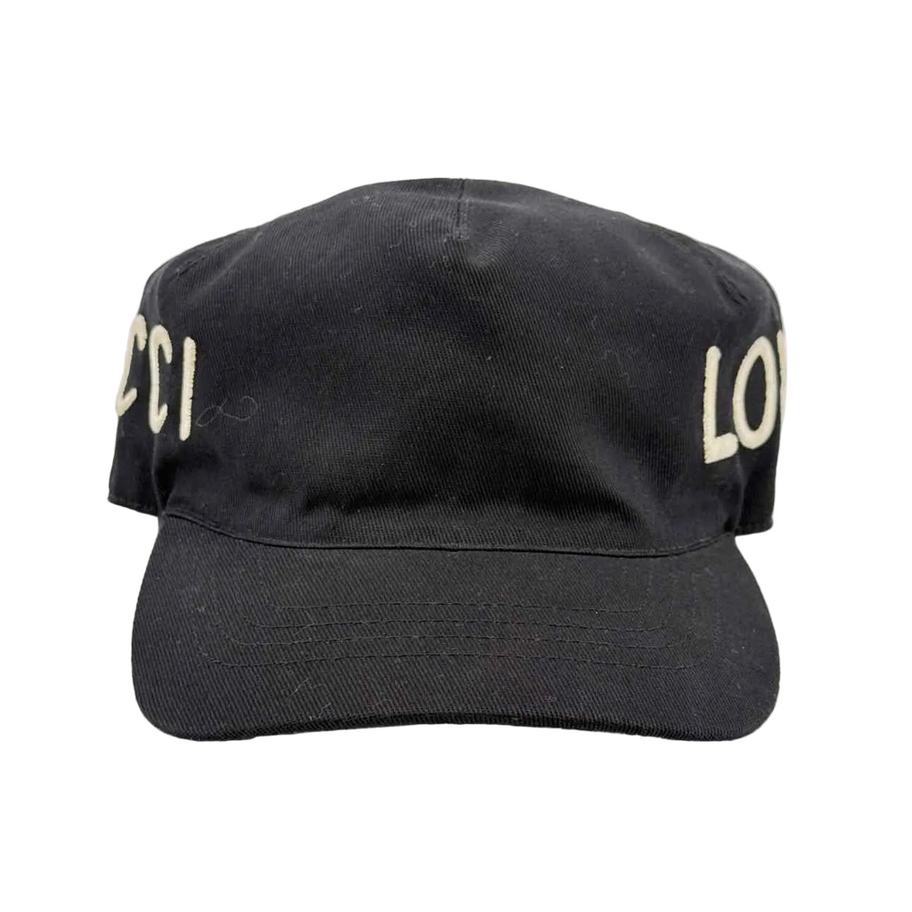 Gucci Strapback "LOVED" Used Black Size XL