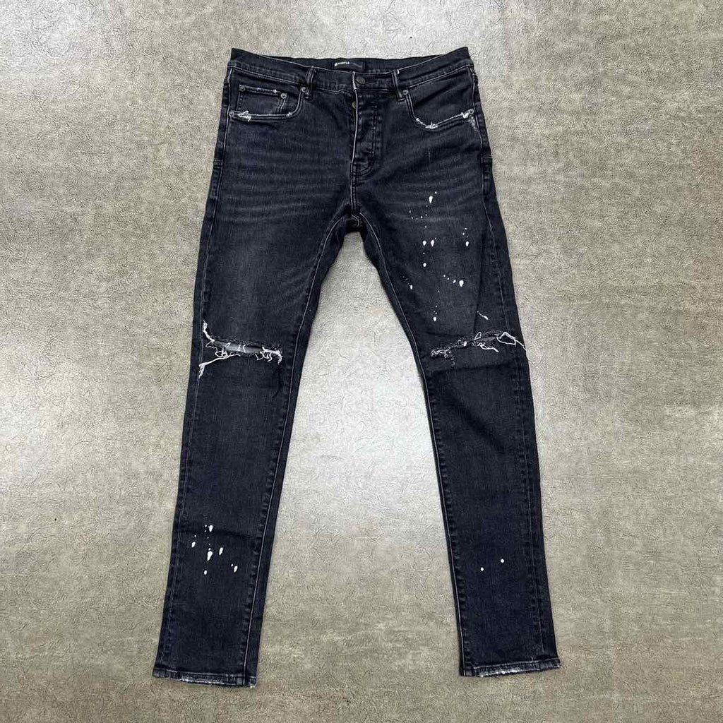 Purple Jeans "DISTRESSED" Black Used Size 32