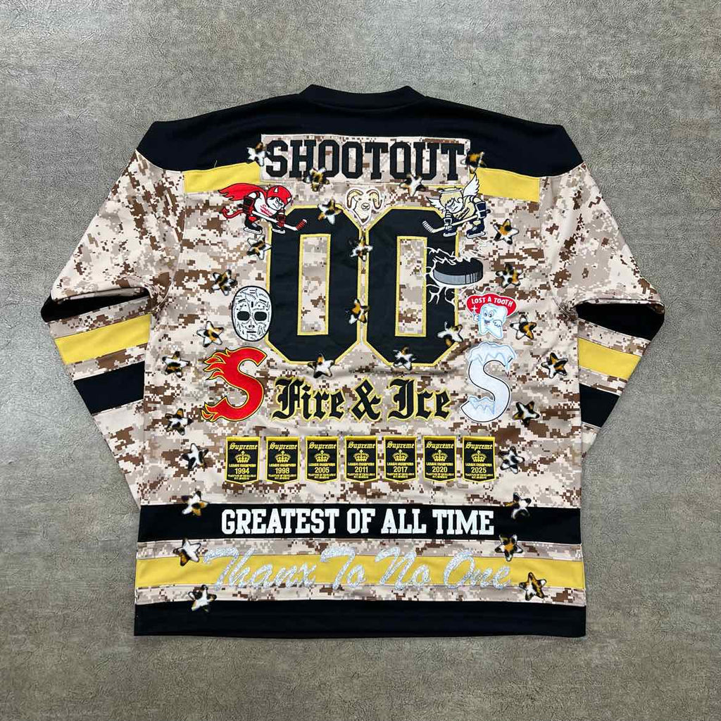 Supreme Jersey "FIRE & ICE" Brown New Size XL