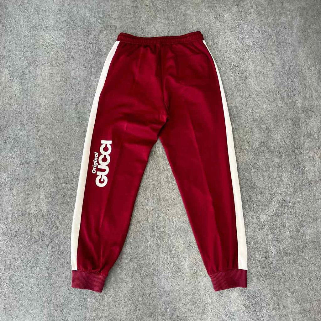 Gucci Track Pants "ORIGINAL GUCCI" Maroon Used Size L