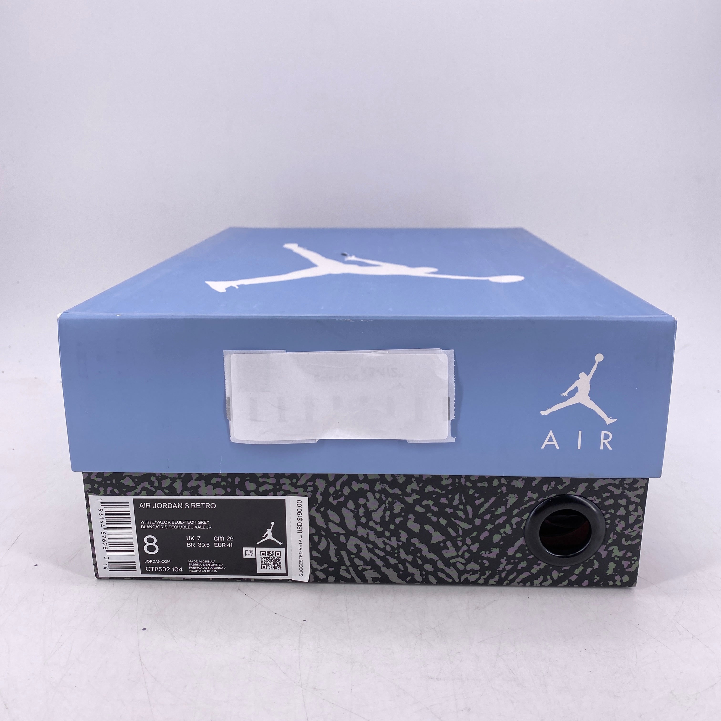 Air Jordan 3 Retro &quot;Unc&quot; 2019 Used Size 8