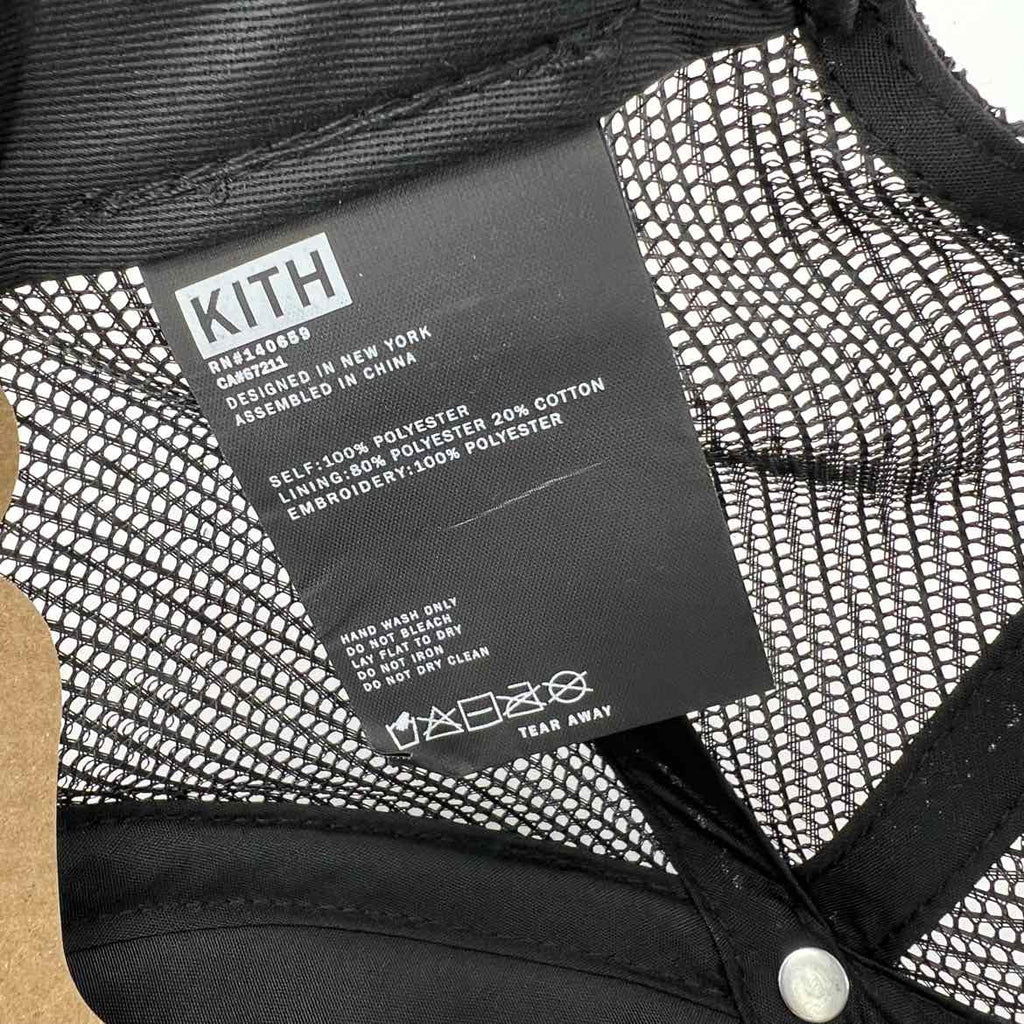 Kith Trucker Hat "MIAMI NOLAN" New Black Size OS