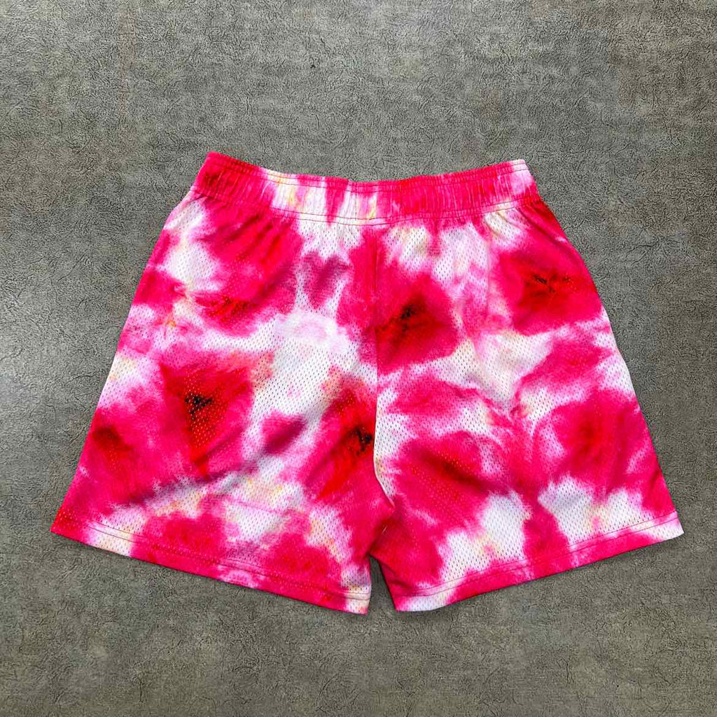 Eric Emanuel Mesh Shorts "TIE DYE" Red Used Size L