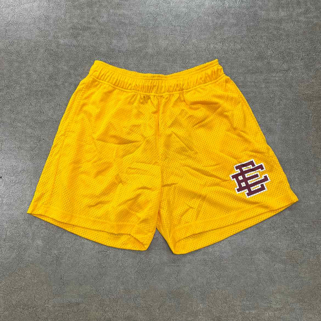 Eric Emanuel Mesh Shorts "BASIC LOGO" Yellow New Size M