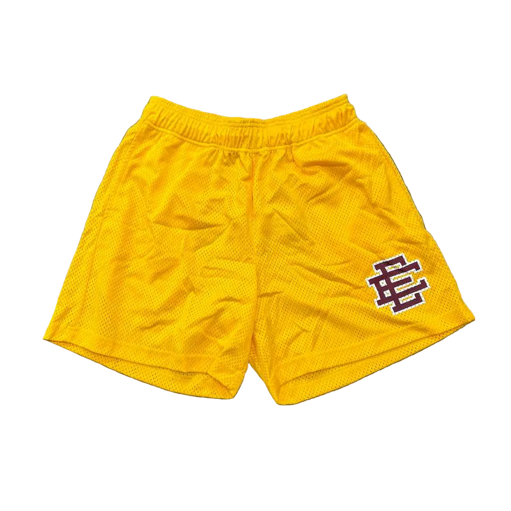 Eric Emanuel Mesh Shorts "BASIC LOGO" Yellow New Size M