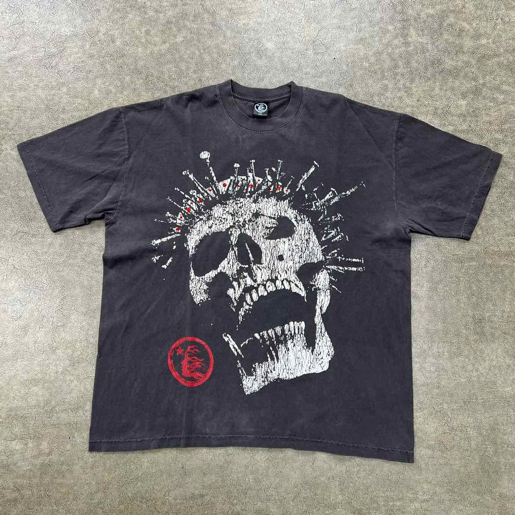 Hellstar T-Shirt "CROWNED SKULL" Black Used Size 2XL