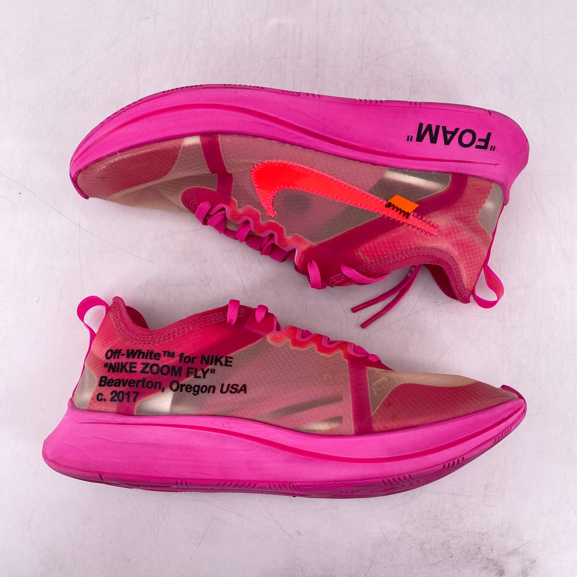 Nike Zoom Fly / OW &quot;Tulip Pink&quot; 2018 Used Size 9