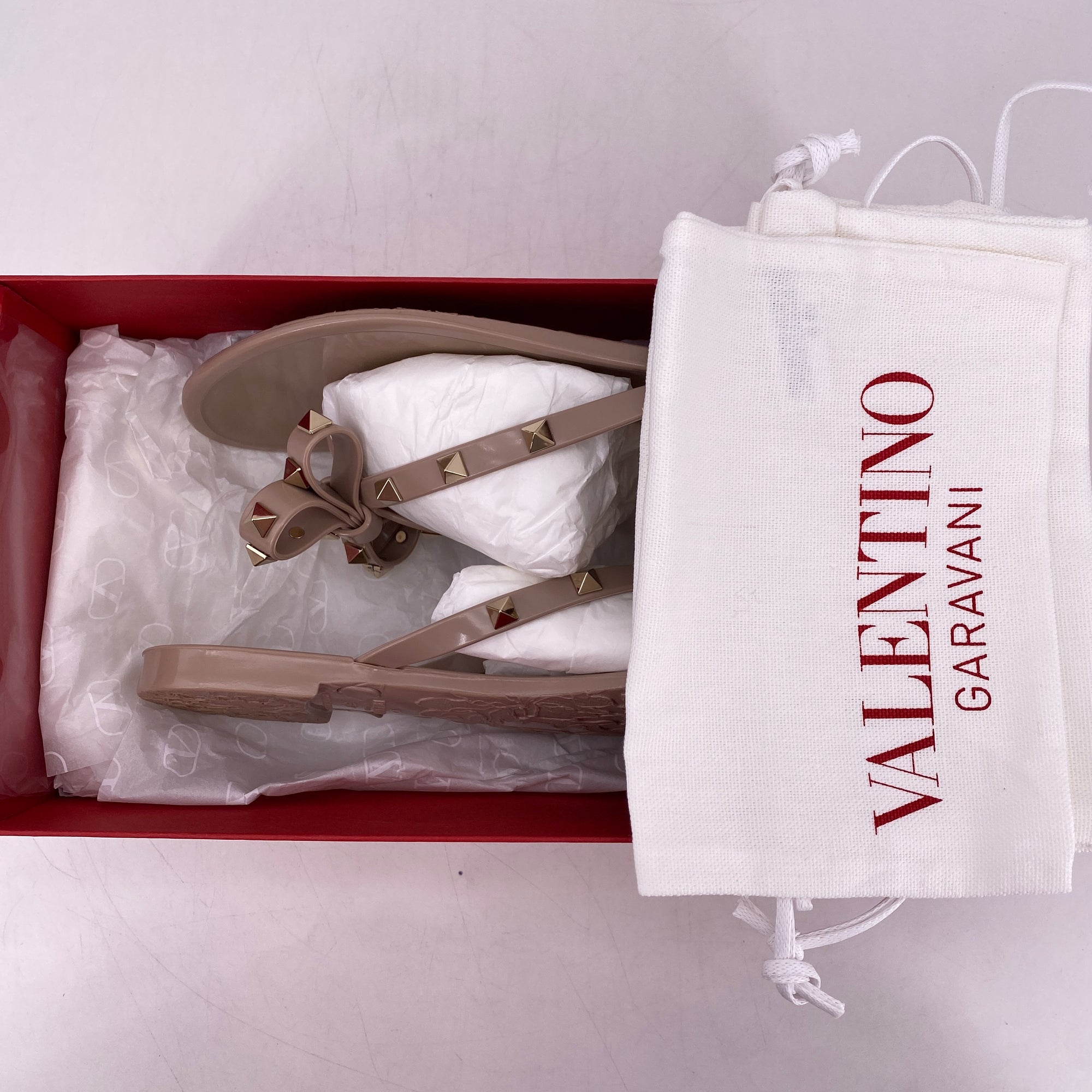 Valentino Flip Flops &quot;Rockstud Jelly&quot;  Used Size 37W