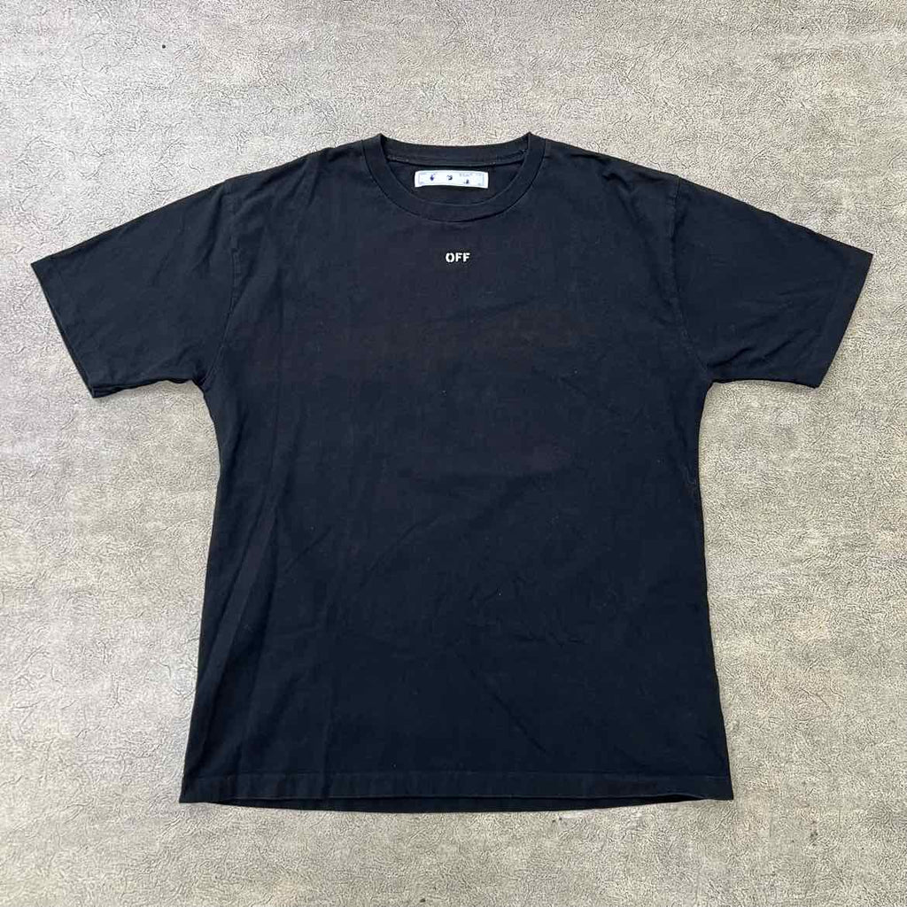 OFF-WHITE T-Shirt "STENCIL" Black Used Size 2XL