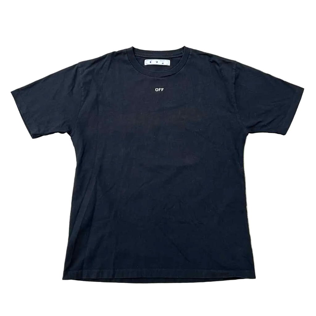 OFF-WHITE T-Shirt "STENCIL" Black Used Size 2XL