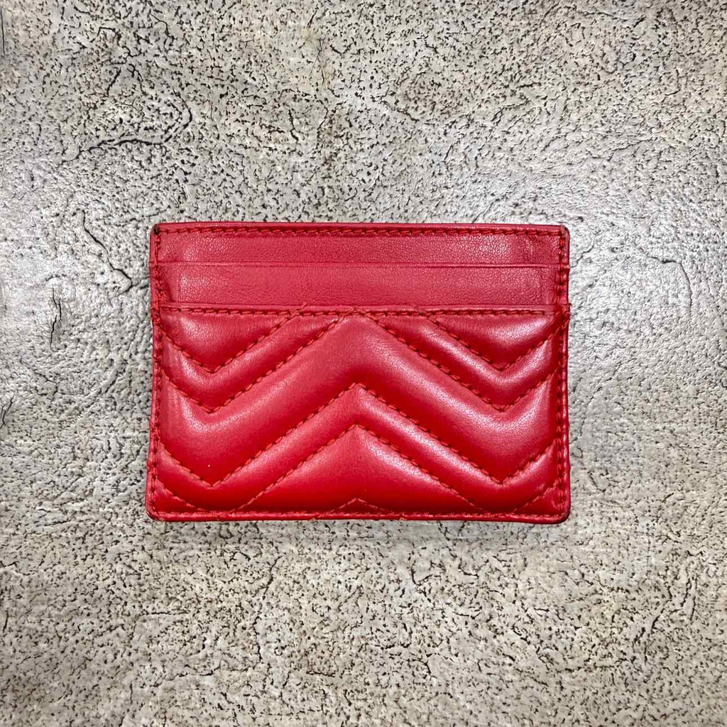 Gucci Card Holder "GG MARMONT" Used Red Size OS