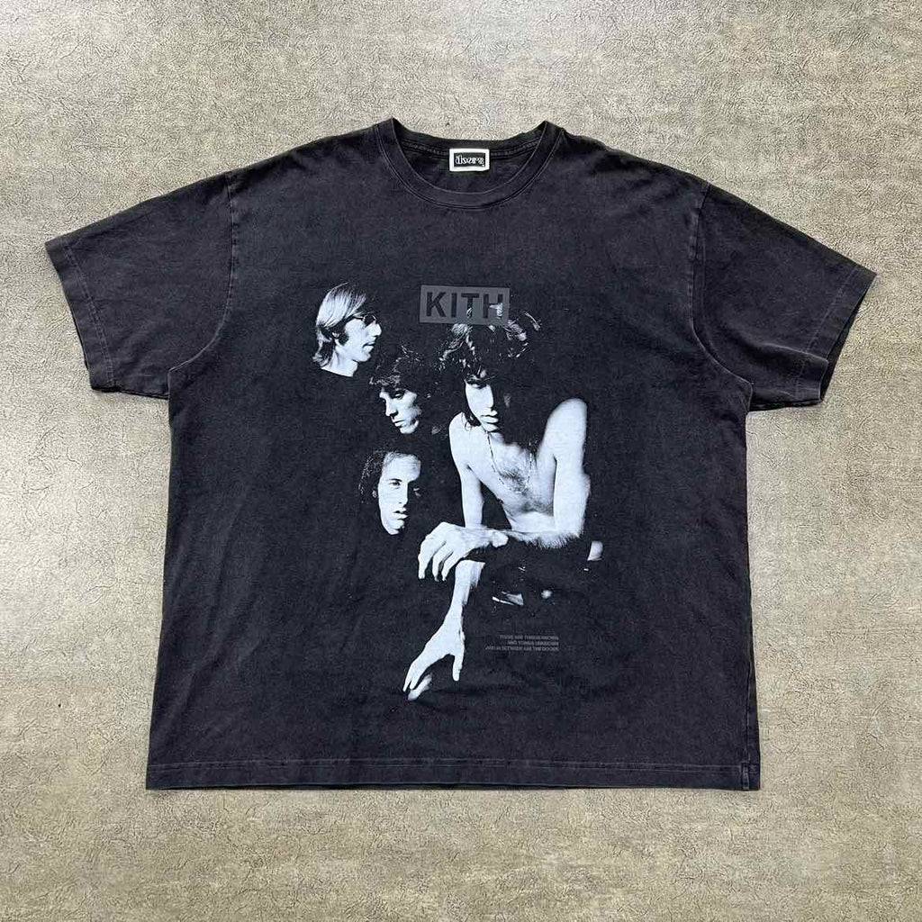 Kith T-Shirt "LIGHT MY FIRE" Grey Used Size XL